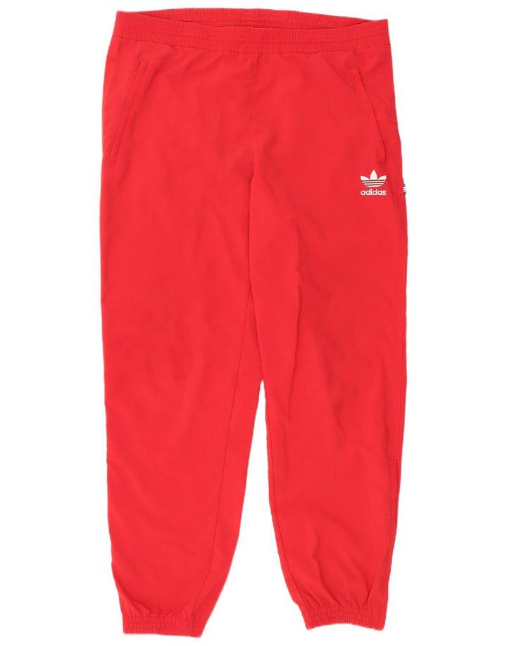 Adidas Mens Tracksuit Trousers Joggers Large  Red Polyester