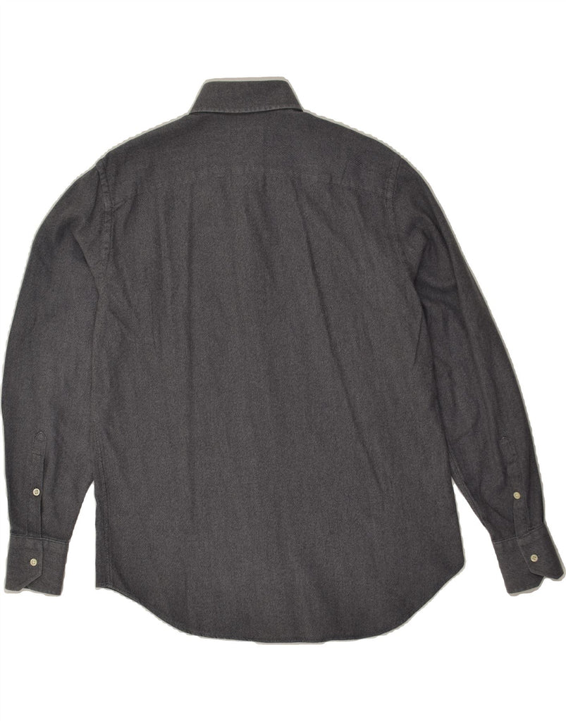 REGINA SCHRECKER Mens Shirt Size 15 1/2 40 Medium Grey Chevron Cotton | Vintage Regina Schrecker | Thrift | Second-Hand Regina Schrecker | Used Clothing | Messina Hembry 