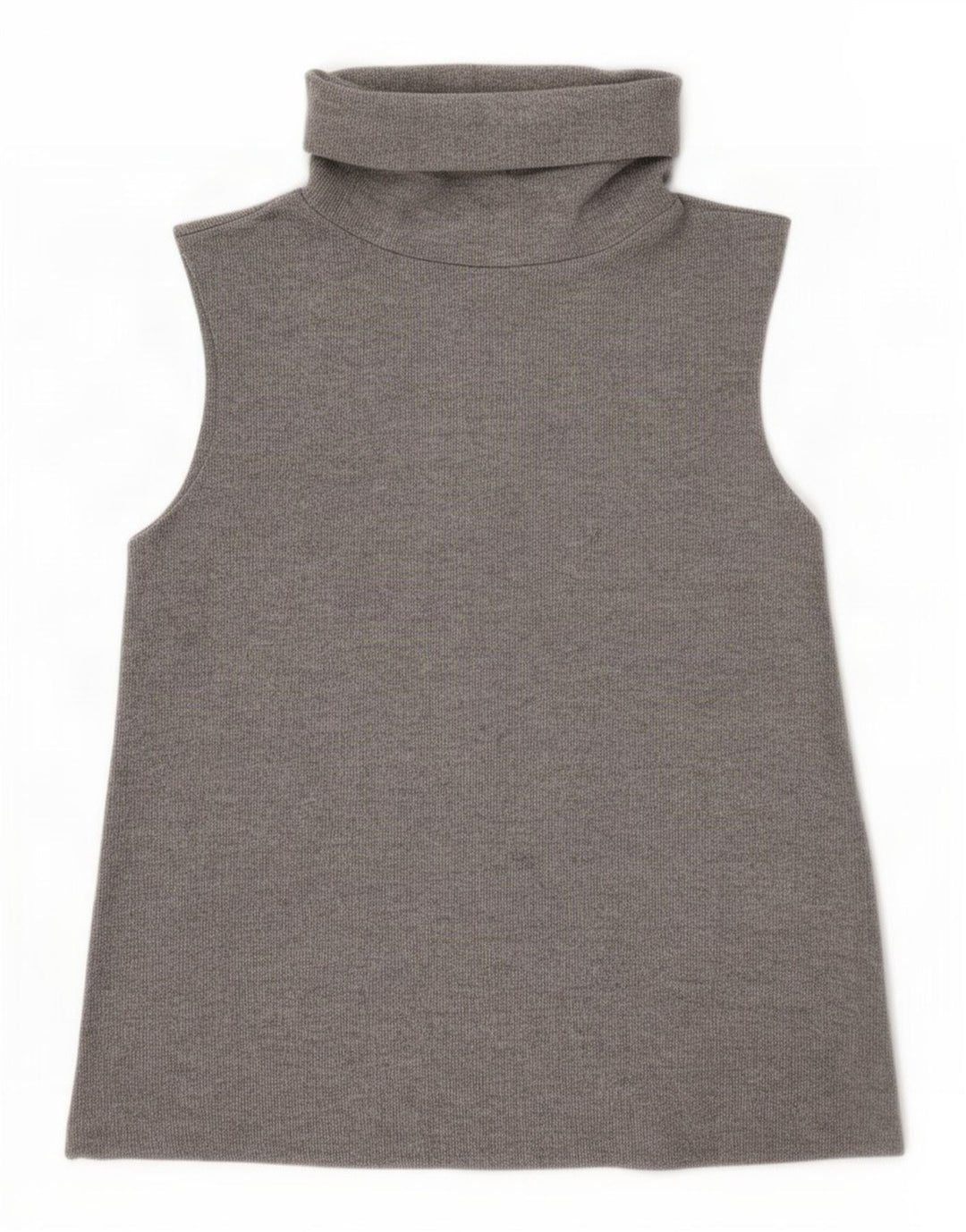 Zara Womens Roll Neck Vest Top UK 10 Small Grey Polyester