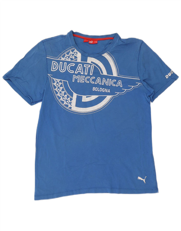 Puma Mens Ducati Graphic T-Shirt Top Medium Blue
