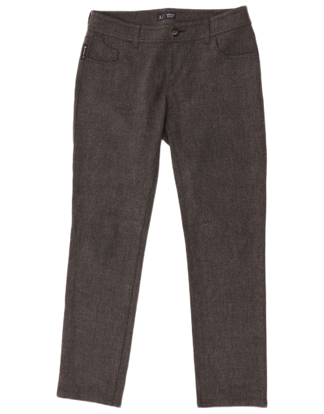 Armani Mens Slim Fit Casual Trousers W28 L29 Grey Polyester