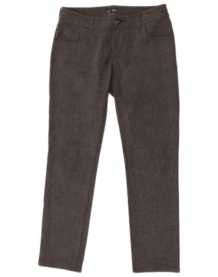 Armani Mens Slim Fit Casual Trousers W28 L29 Grey Polyester