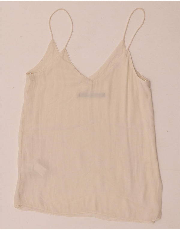 Zara Womens Cami Top UK 6 XS Off White Polyester