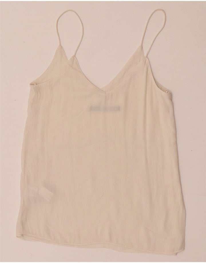 Zara Womens Cami Top UK 6 XS Off White Polyester