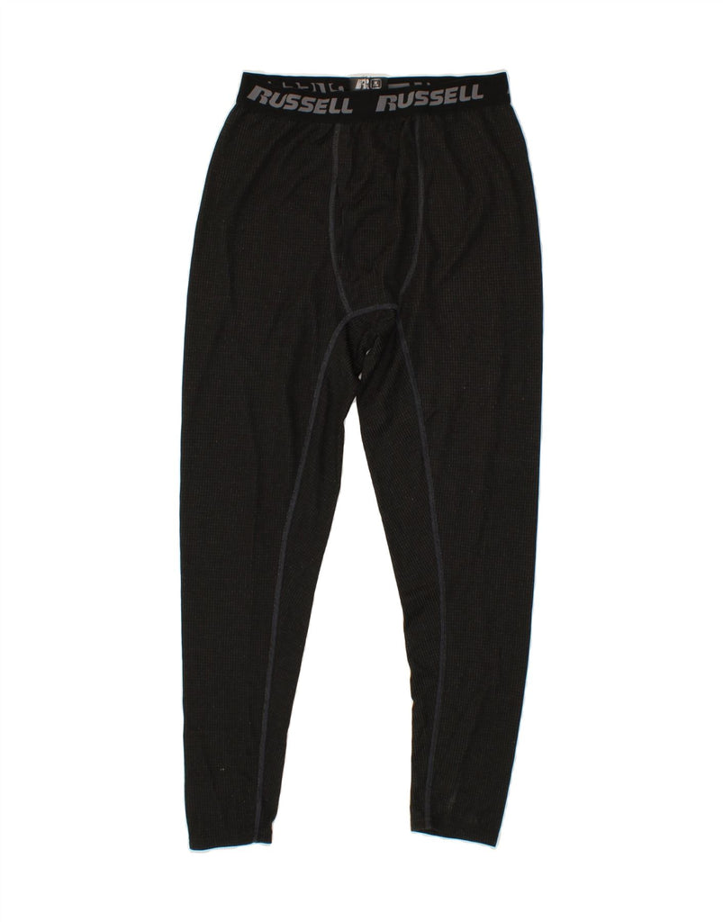 RUSSELL ATHLETIC Mens Graphic Leggings Medium  Black Polyester Vintage Russell Athletic and Second-Hand Russell Athletic from Messina Hembry 
