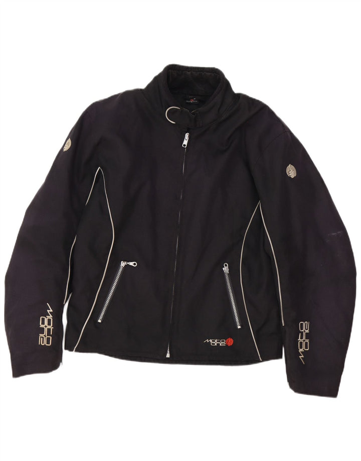 Moto One Mens Graphic Racer Jacket UK 40 Large Black