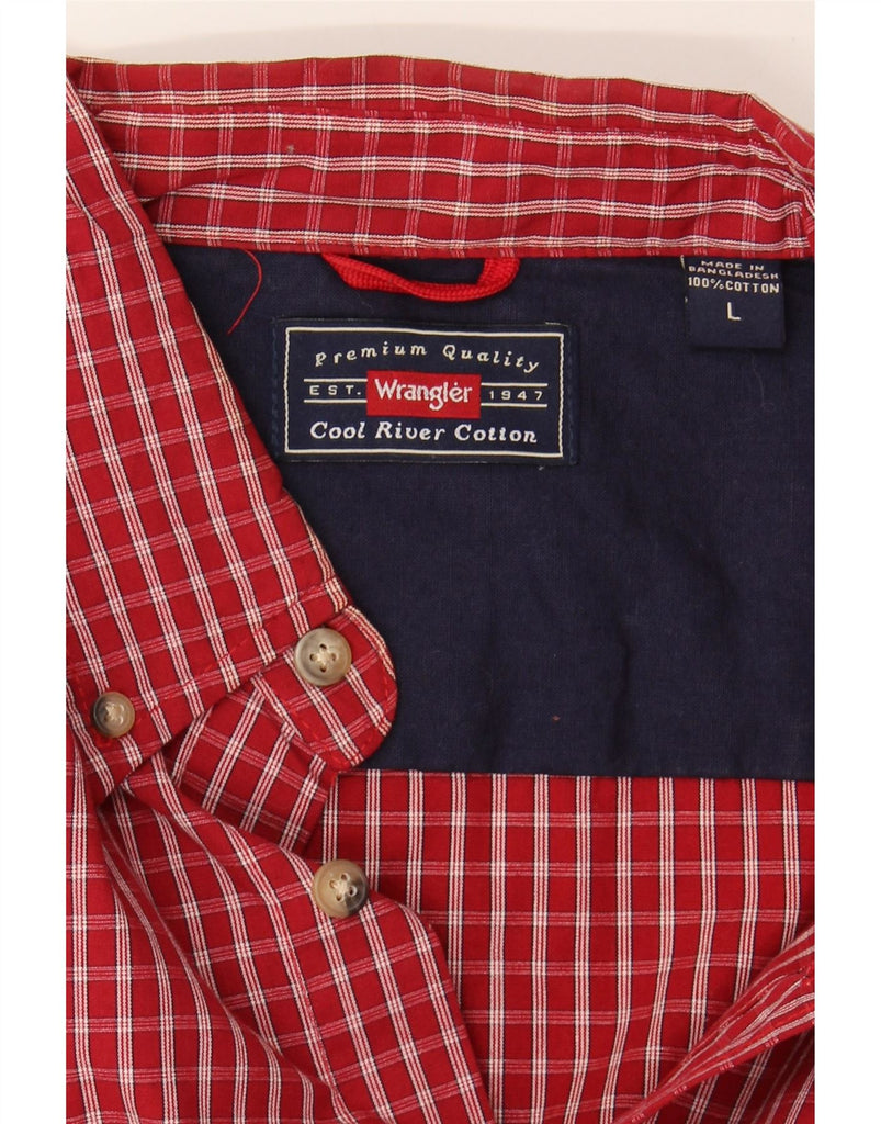 WRANGLER Mens Shirt Large Red Check Cotton Vintage Wrangler and Second-Hand Wrangler from Messina Hembry 