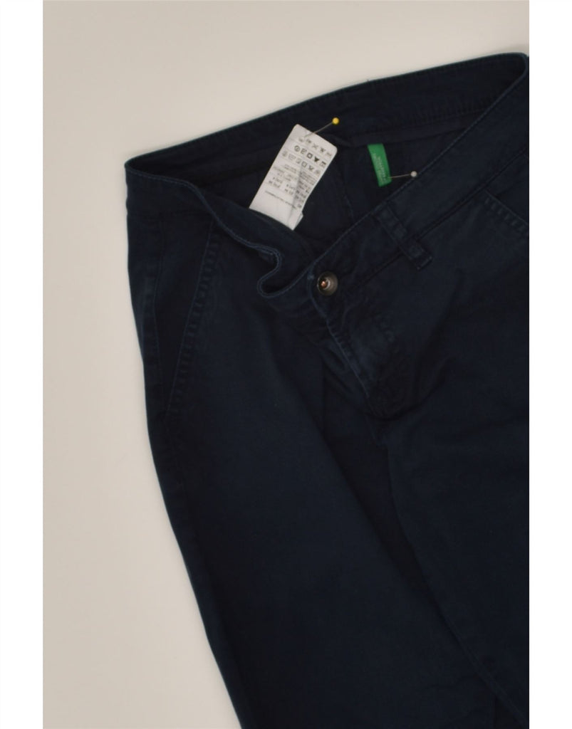 BENETTON Womens Bootcut Chino Trousers UK 8 Small W27 L34  Navy Blue | Vintage Benetton | Thrift | Second-Hand Benetton | Used Clothing | Messina Hembry 