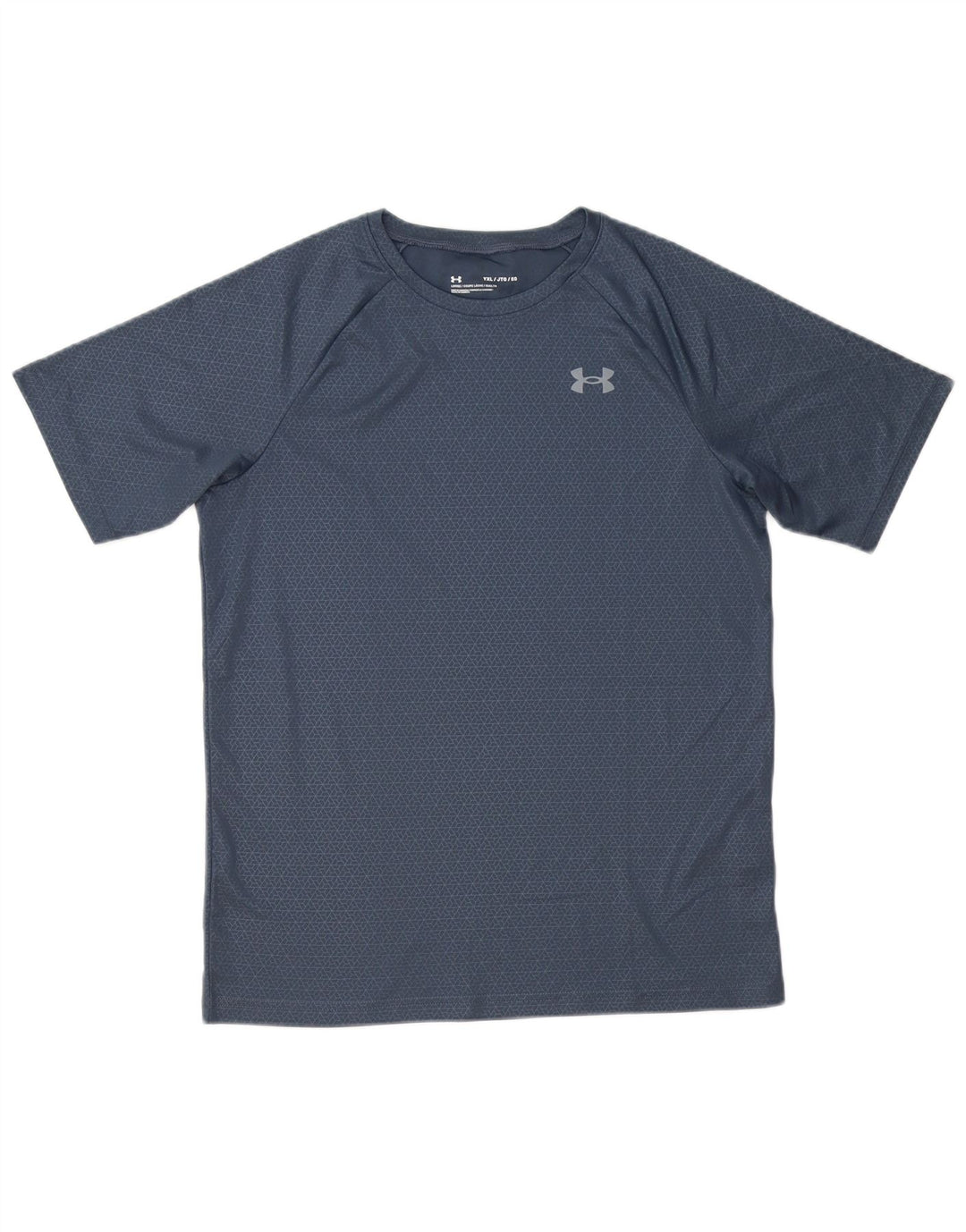 Under Armour Boys T-Shirt Top 13-14 Years XL Grey Geometric Polyester