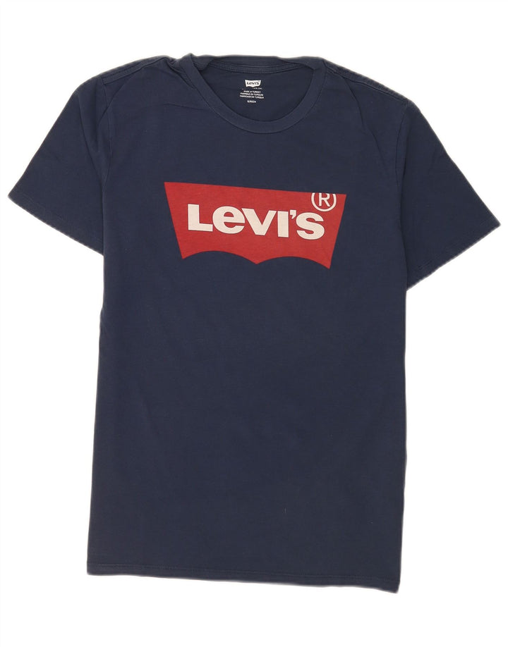 Levi's Mens Graphic T-Shirt Top Small Navy Blue Cotton
