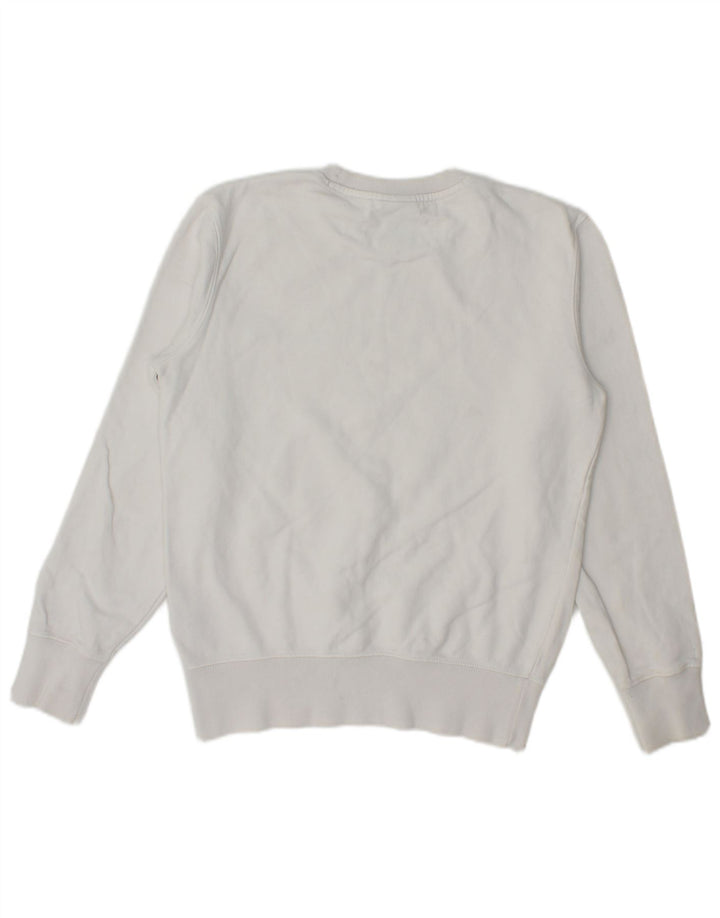 Champion Womens Oversized Sweatshirt Jumper UK 6 XS White Cotton