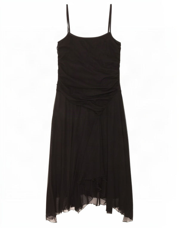 Awear Womens Sleeveless Asymmetrical Dress UK 10 Small Black Polyester