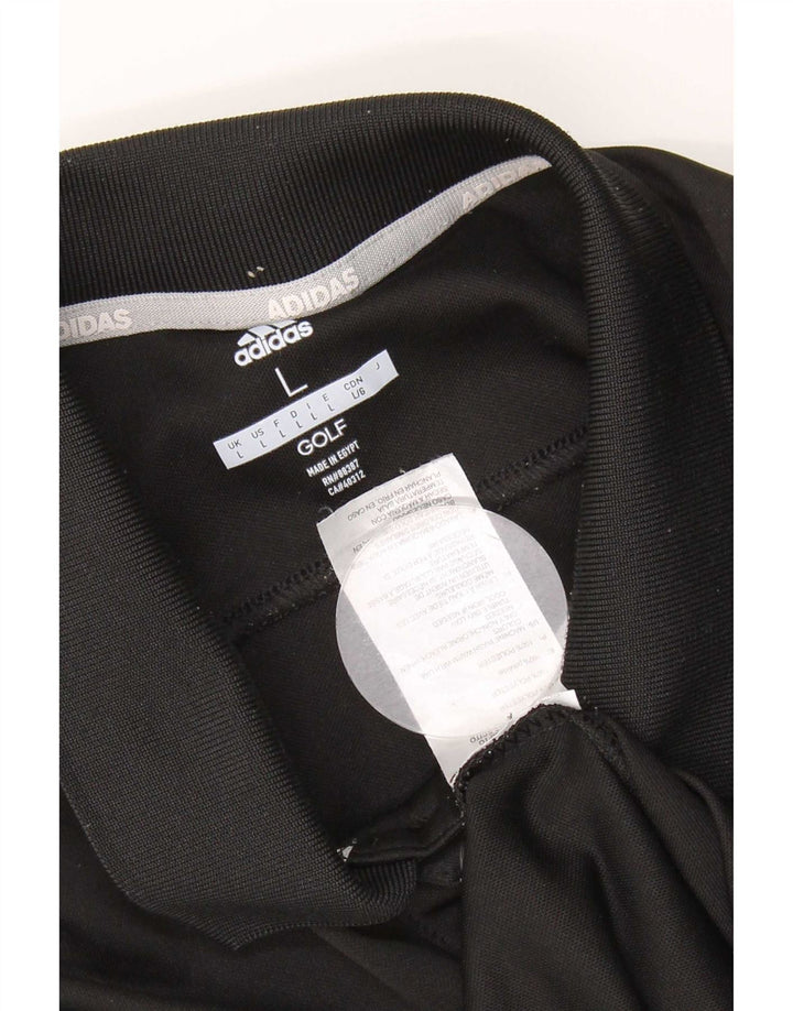 Adidas Mens Golf Polo Shirt Large Black Polyester