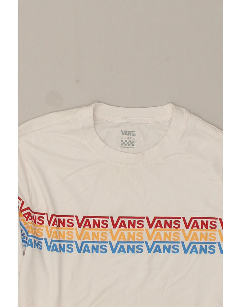 VANS Womens Graphic Crop Top UK 6 XS White Cotton Vintage Vans and Second-Hand Vans from Messina Hembry 