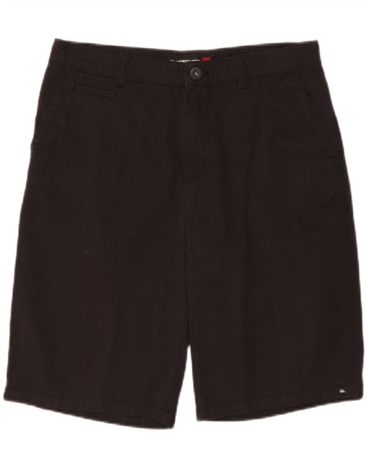 Quiksilver Mens Cargo Shorts W29 Small Black Check Cotton