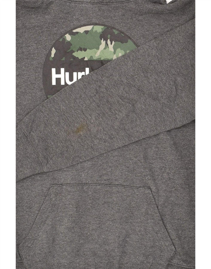 HURLEY Boys Graphic Hoodie Jumper 14-15 Years Grey Cotton | Vintage Hurley | Thrift | Second-Hand Hurley | Used Clothing | Messina Hembry 