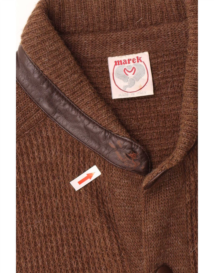 Marek Mens Cardigan Sweater Large Brown Acrylic