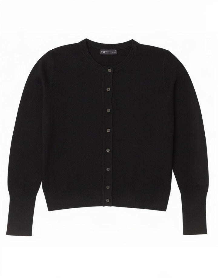 Marks & Spencer Womens Cardigan Sweater UK 12 Medium Black Viscose
