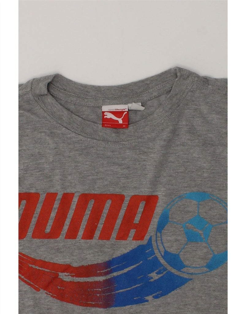 PUMA Boys Graphic T-Shirt Top 9-10 Years Medium Grey Cotton | Vintage Puma | Thrift | Second-Hand Puma | Used Clothing | Messina Hembry 