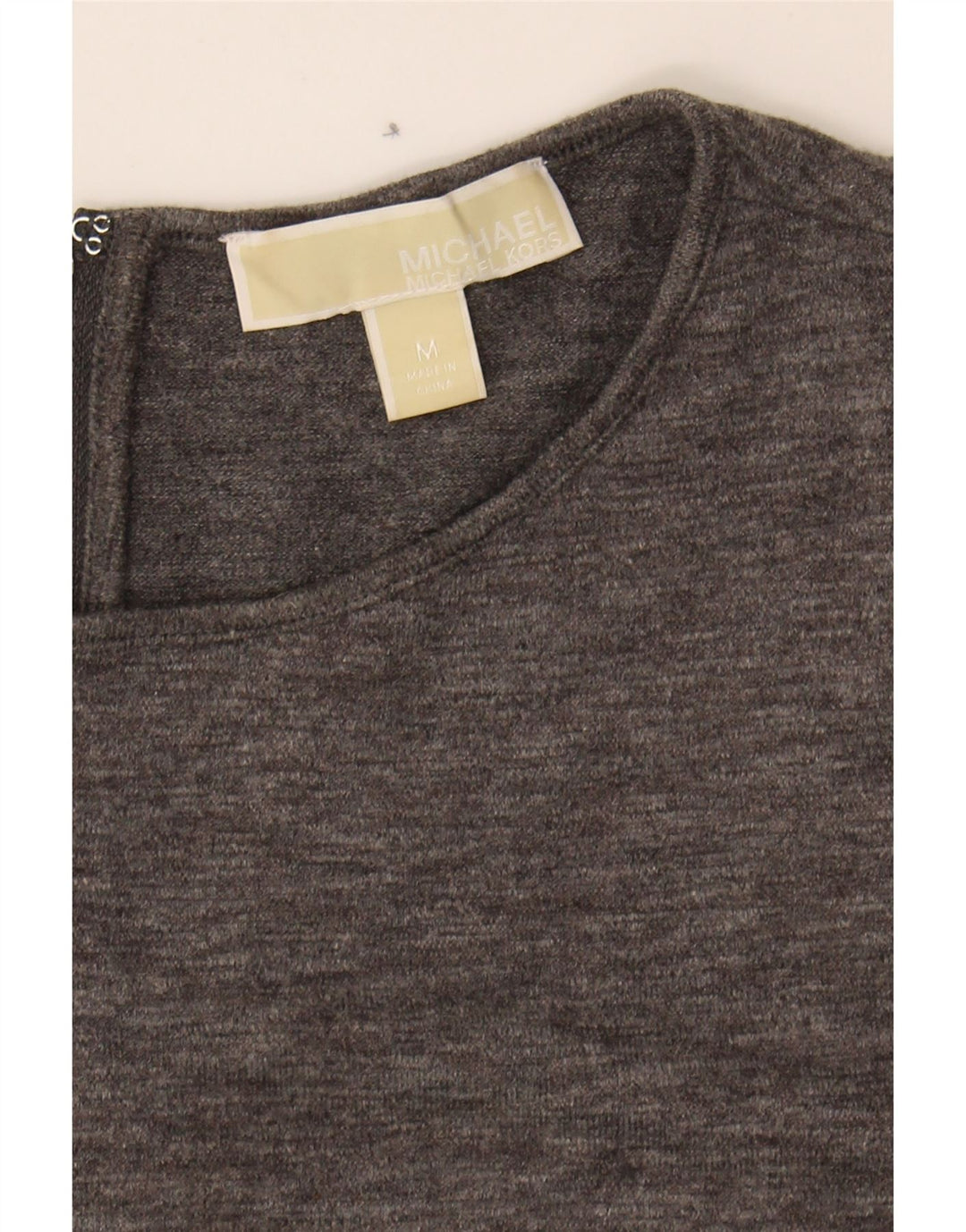 MICHAEL KORS Womens Boat Neck Jumper Sweater UK 14 Medium Grey Polyester Vintage Michael Kors and Second-Hand Michael Kors from Messina Hembry 