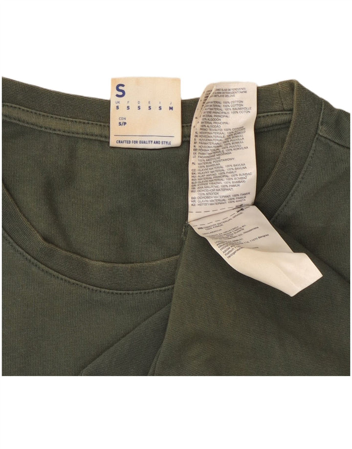 REEBOK Mens Classic Graphic T-Shirt Top Small Green Cotton