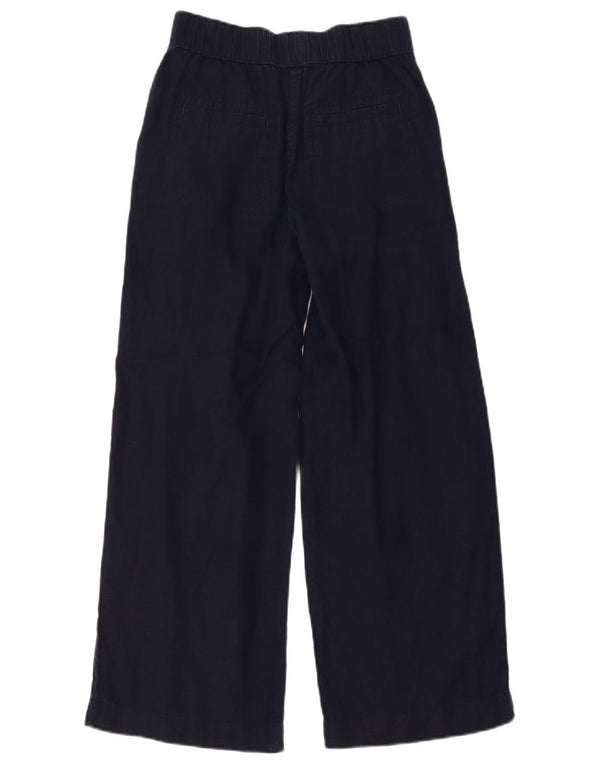 Marks & Spencer Womens High Waist Chino Trousers UK 8 Small W28 L26 Navy Bl