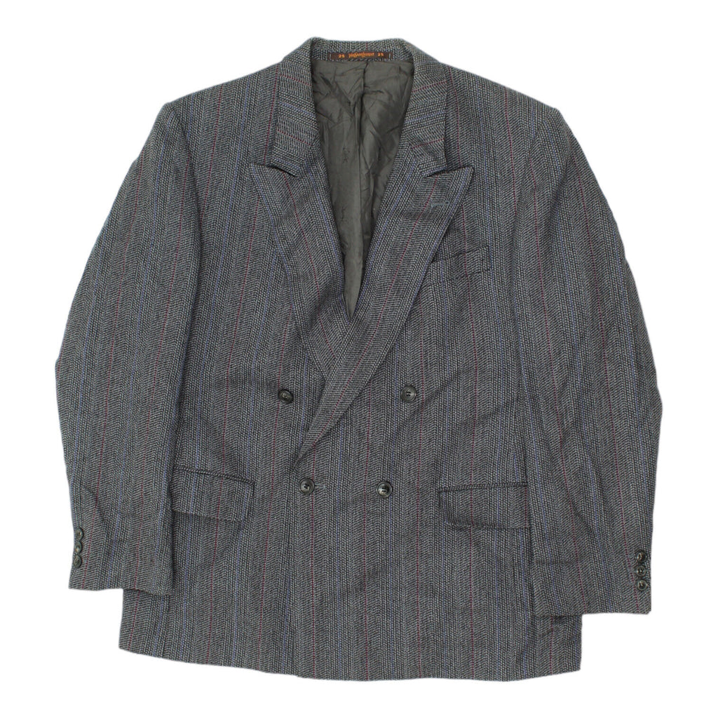 Yves Saint Laurent Mens Grey Double Breasted Blazer Jacket | Vintage Designer | Vintage Messina Hembry | Thrift | Second-Hand Messina Hembry | Used Clothing | Messina Hembry 