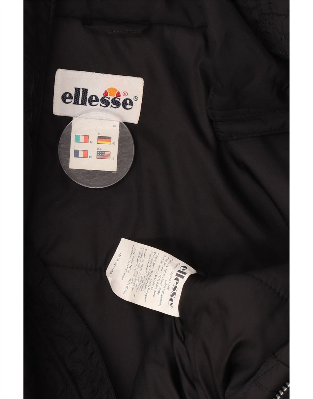 Ellesse Womens Oversized Padded Jacket IT 44 Medium Black Polyamide
