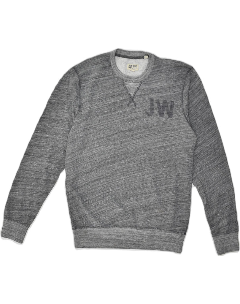 JACK WILLS Mens Graphic Sweatshirt Jumper Small Grey Cotton | Vintage Jack Wills | Thrift | Second-Hand Jack Wills | Used Clothing | Messina Hembry 