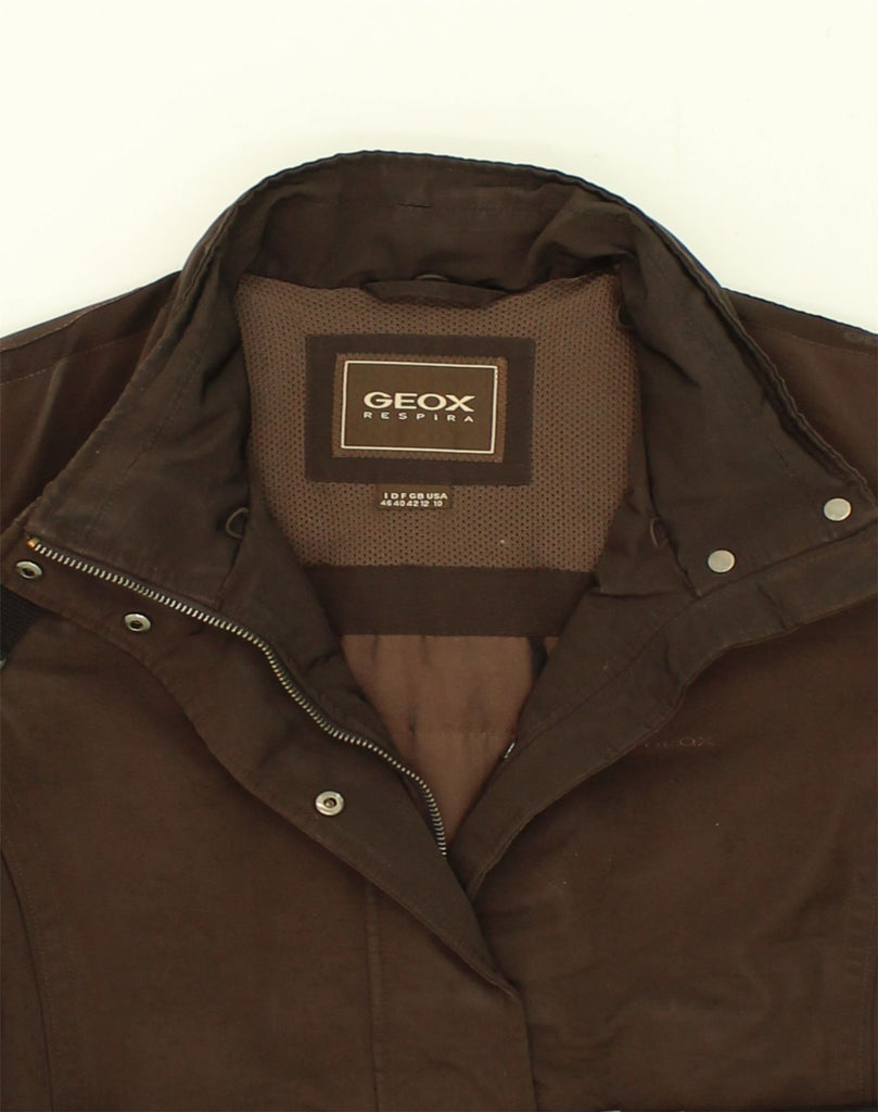 GEOX Womens Overcoat UK 12 Medium Brown Polyester | Vintage Geox | Thrift | Second-Hand Geox | Used Clothing | Messina Hembry 