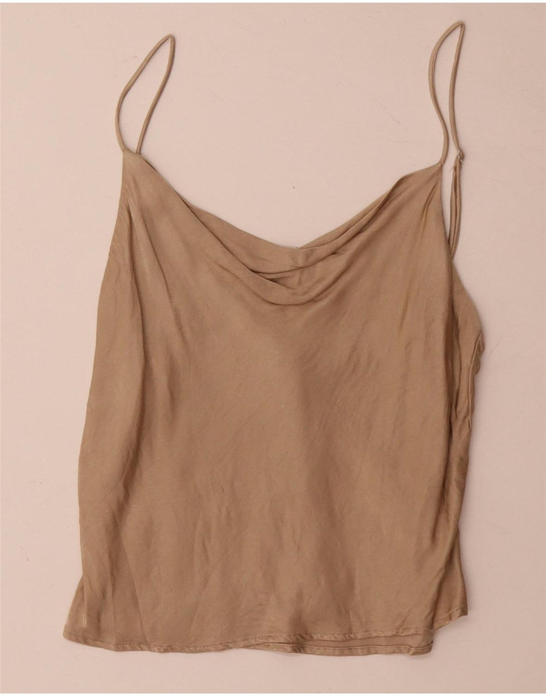 Zara Womens Cami Top UK 10 Small Beige Viscose