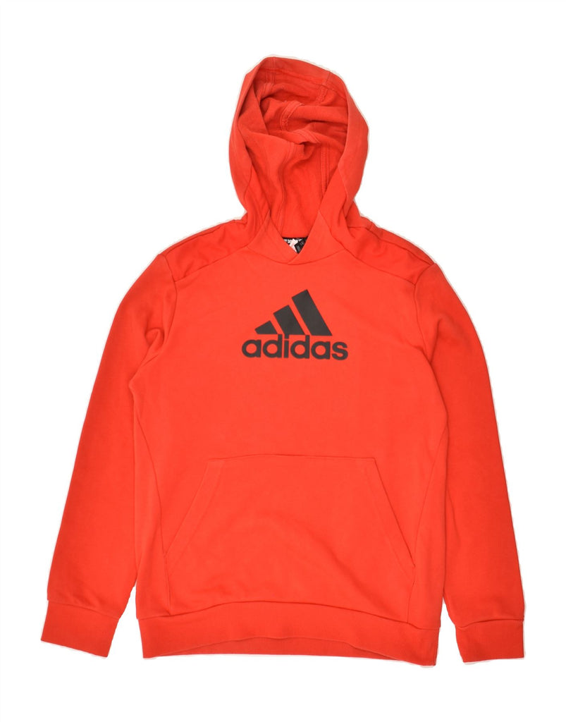 ADIDAS Boys Graphic Hoodie Jumper 13-14 Years Red Cotton | Vintage Adidas | Thrift | Second-Hand Adidas | Used Clothing | Messina Hembry 