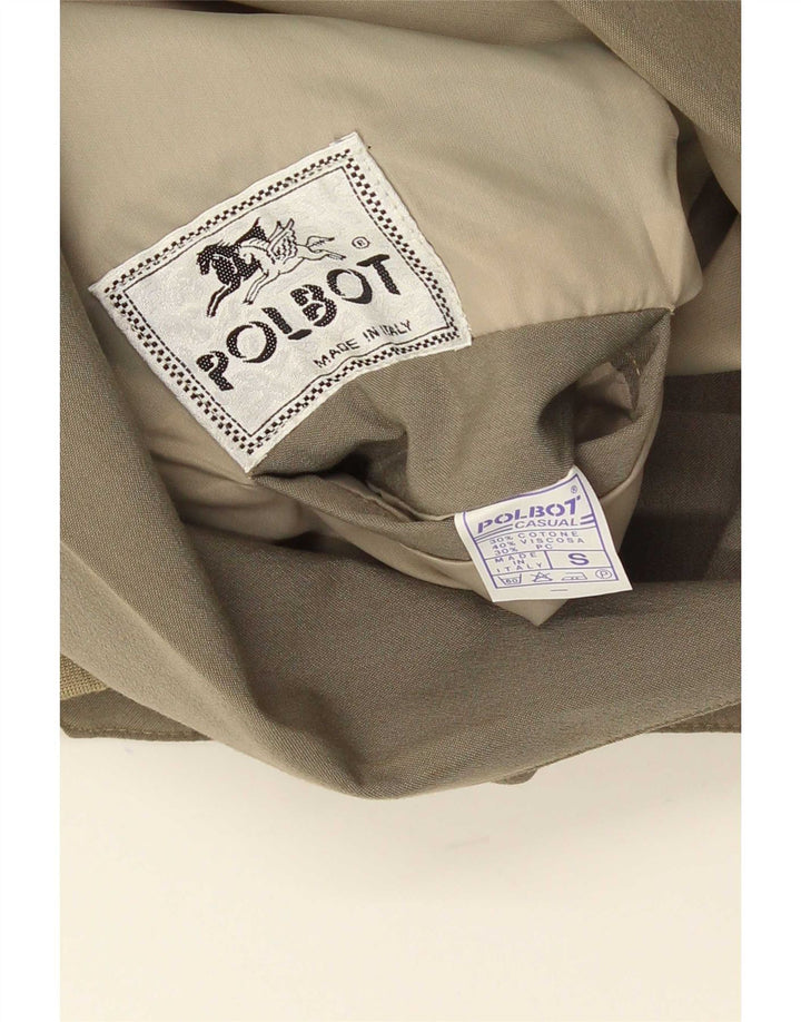 Polbot Mens Loose Fit Bomber Jacket UK 36 Small Khaki Cotton