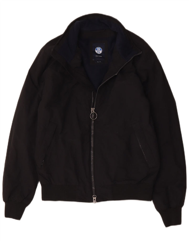 North Sails Mens Slim Fit Bomber Jacket UK 38 Medium Navy Blue Polyamide