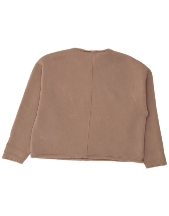 Zara Womens Sweatshirt Jumper UK 16 Large Brown Viscose