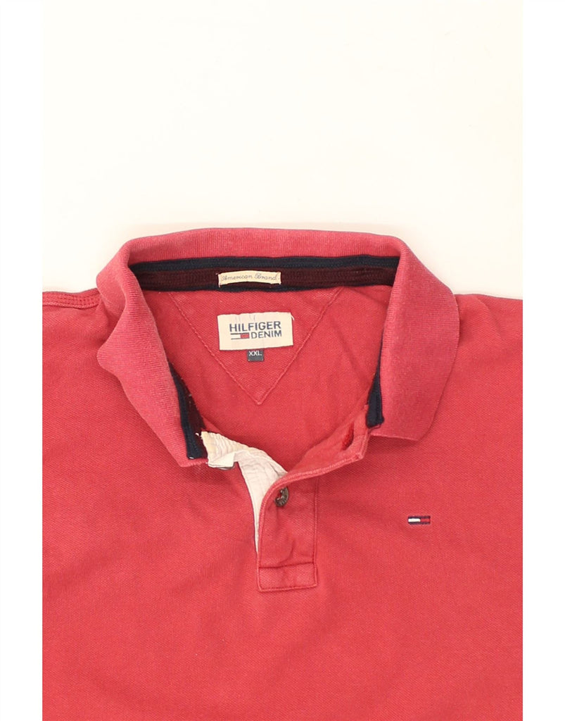 TOMMY HILFIGER Mens Polo Shirt 2XL Pink Cotton | Vintage Tommy Hilfiger | Thrift | Second-Hand Tommy Hilfiger | Used Clothing | Messina Hembry 