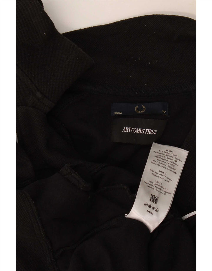 Fred Perry Mens Graphic Tracksuit Top Jacket Small Black Colourblock Cotton