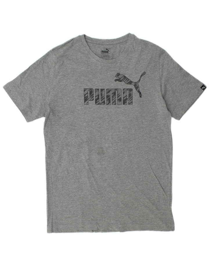 Puma Mens Graphic T-Shirt Top Medium Grey Flecked