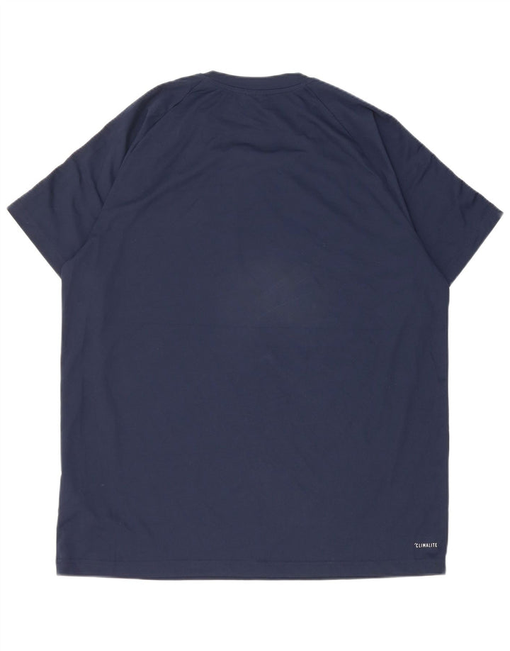 Adidas Mens Climalite T-Shirt Top XL Navy Blue Polyester