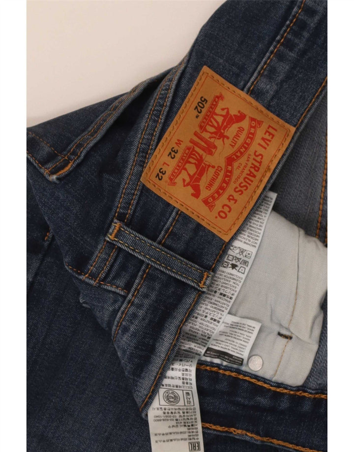 Levi's Mens 502 Tapered Jeans W32 L32 Blue Cotton