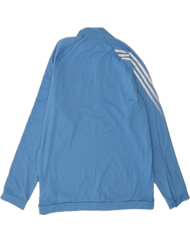 ADIDAS Mens Zip Neck Pullover Tracksuit Top Medium Blue Polyester Vintage Adidas and Second-Hand Adidas from Messina Hembry 