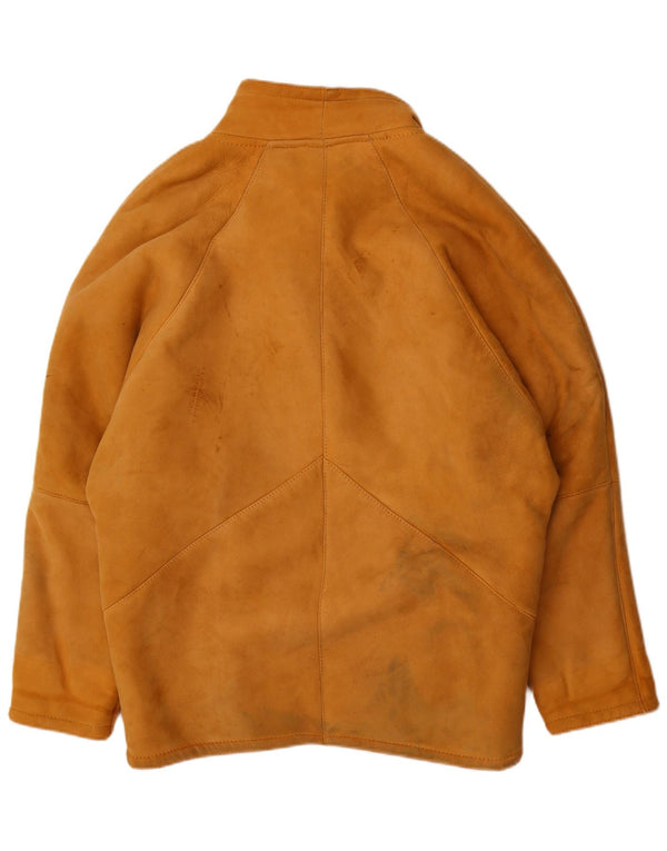 Vintage Womens Oversized Shearling Jacket IT 42 Medium Brown Shearling