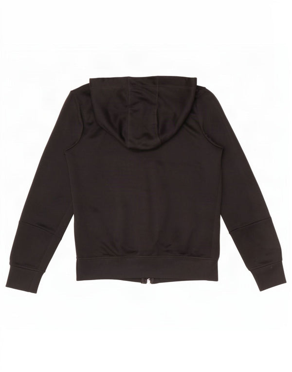 Adidas Womens Graphic Zip Hoodie Sweater UK 6 XS Black Polyester