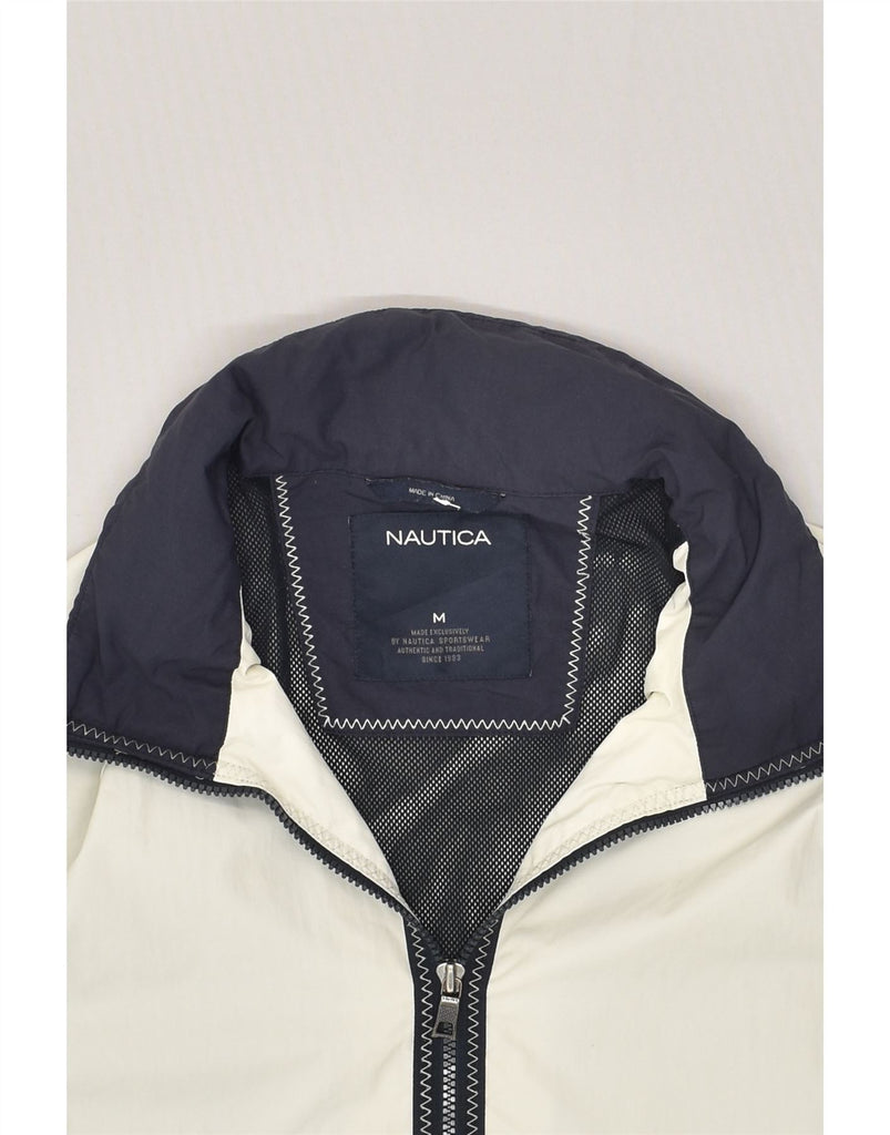 NAUTICA Mens Hooded Rain Jacket UK 38 Medium White Nylon | Vintage Nautica | Thrift | Second-Hand Nautica | Used Clothing | Messina Hembry 