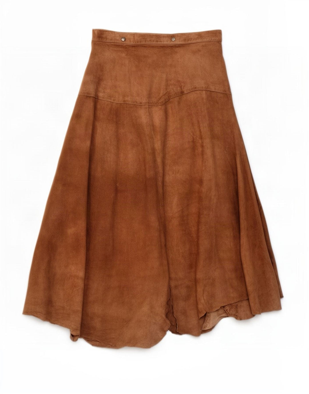 Vintage Womens Suede Wrap Asymmetrical Skirt IT 46 Large W30 Beige