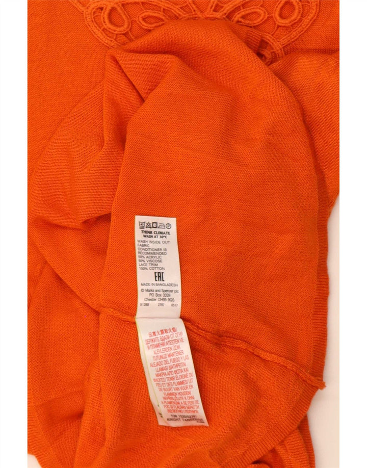 Marks & Spencer Womens Blouse Top UK 14 Medium Orange Acrylic