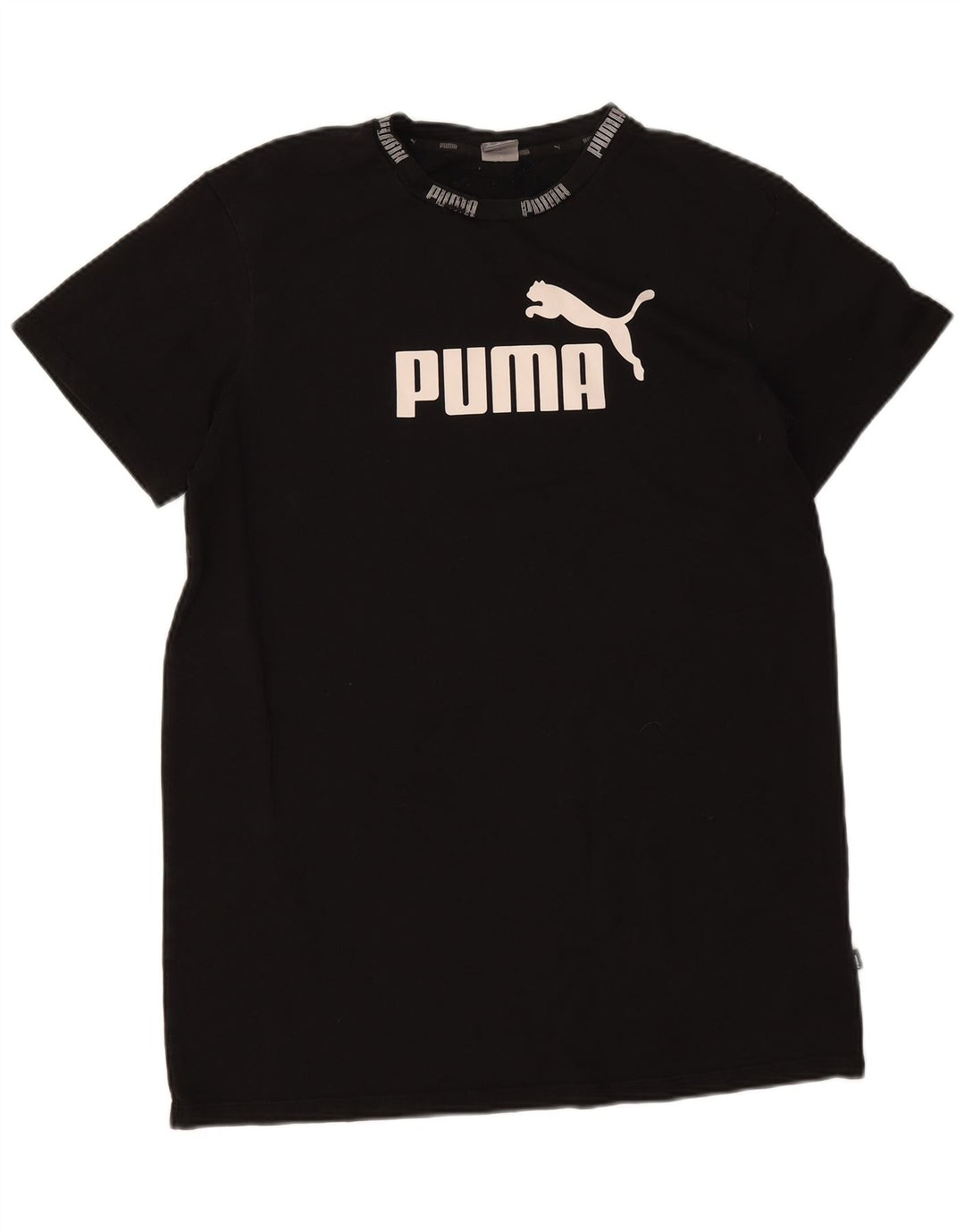 Puma Mens Graphic T-Shirt Top Medium Black Cotton