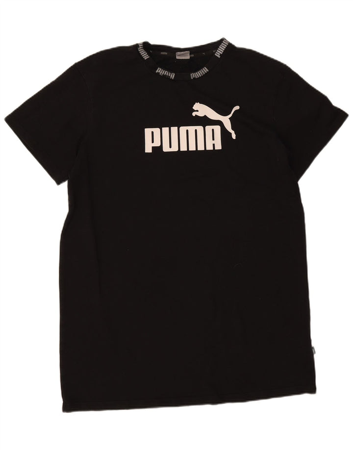 Puma Mens Graphic T-Shirt Top Medium Black Cotton