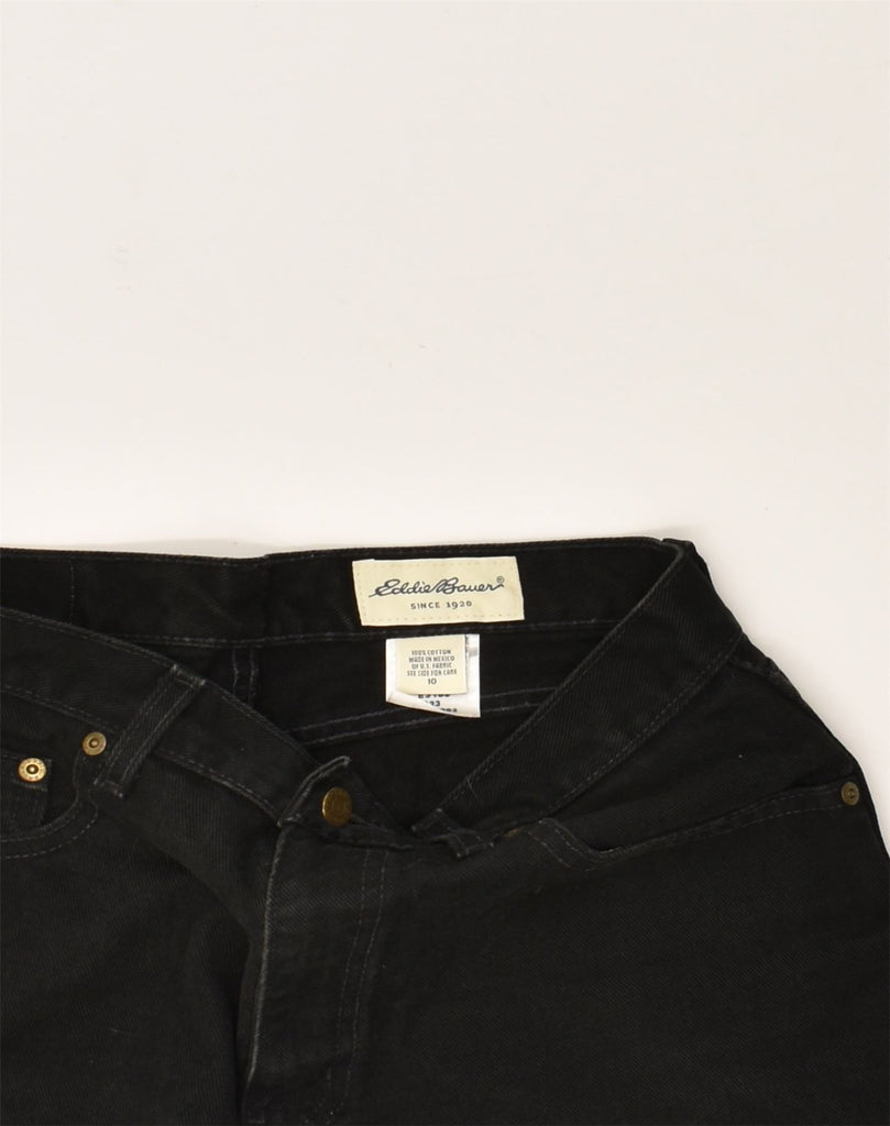 EDDIE BAUER Womens High Waist Denim Shorts US 10 Large W28  Black Cotton | Vintage Eddie Bauer | Thrift | Second-Hand Eddie Bauer | Used Clothing | Messina Hembry 