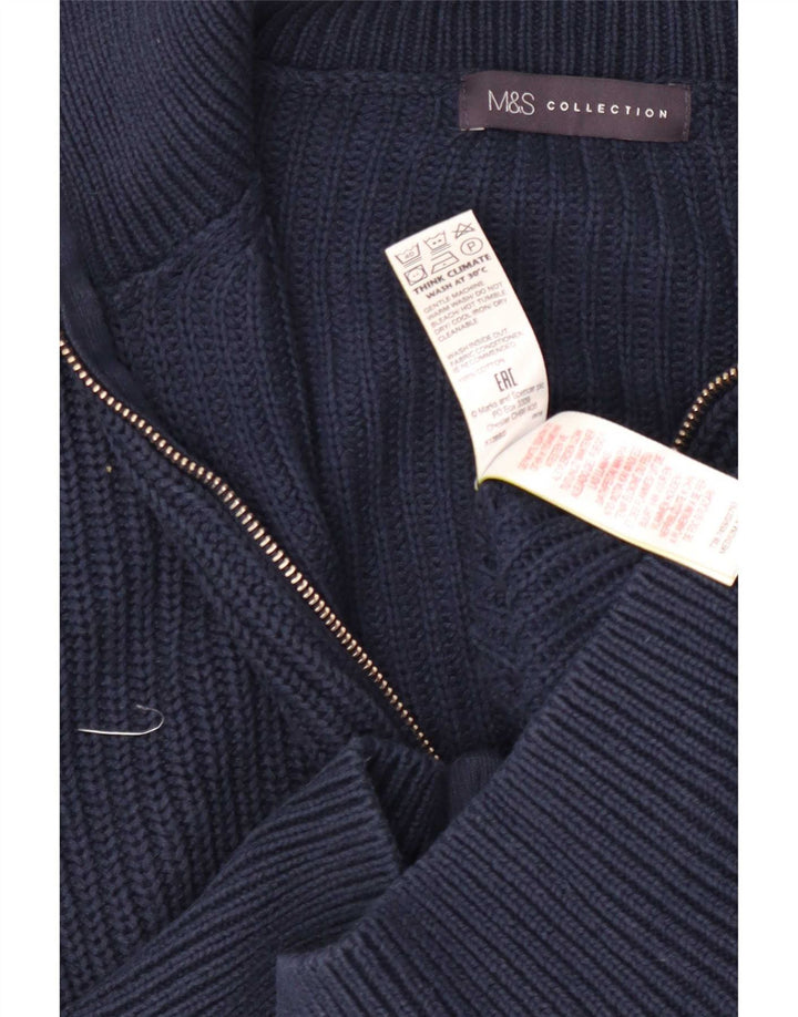 Marks & Spencer Womens Crop Cardigan Sweater UK 12 Medium Navy Blue